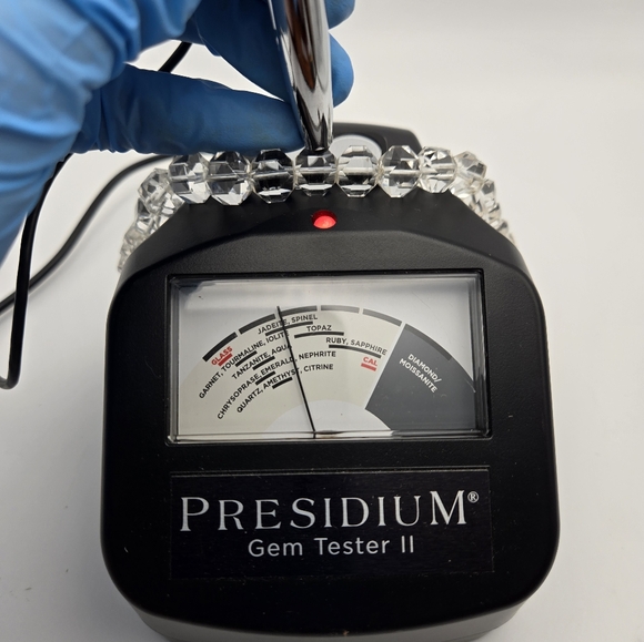 Art Deco Clear Rock Crystal Necklace Vintage Faceted Beaded Vtg 14" Choker - Picture 7 of 7